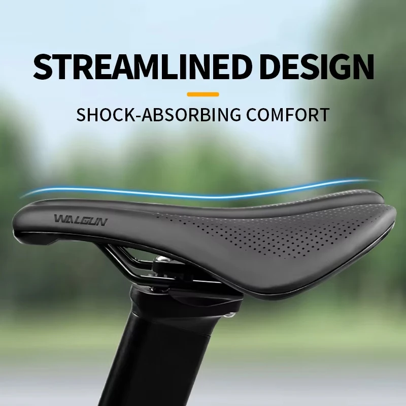 WALGUN جوفاء دراجة السرج مقعد دراجة مريح الطريق الجبلية تصاعد السرج سباق الدراجة 250 × 155 مللي متر الجلود الدراجات اكسسوارات #3