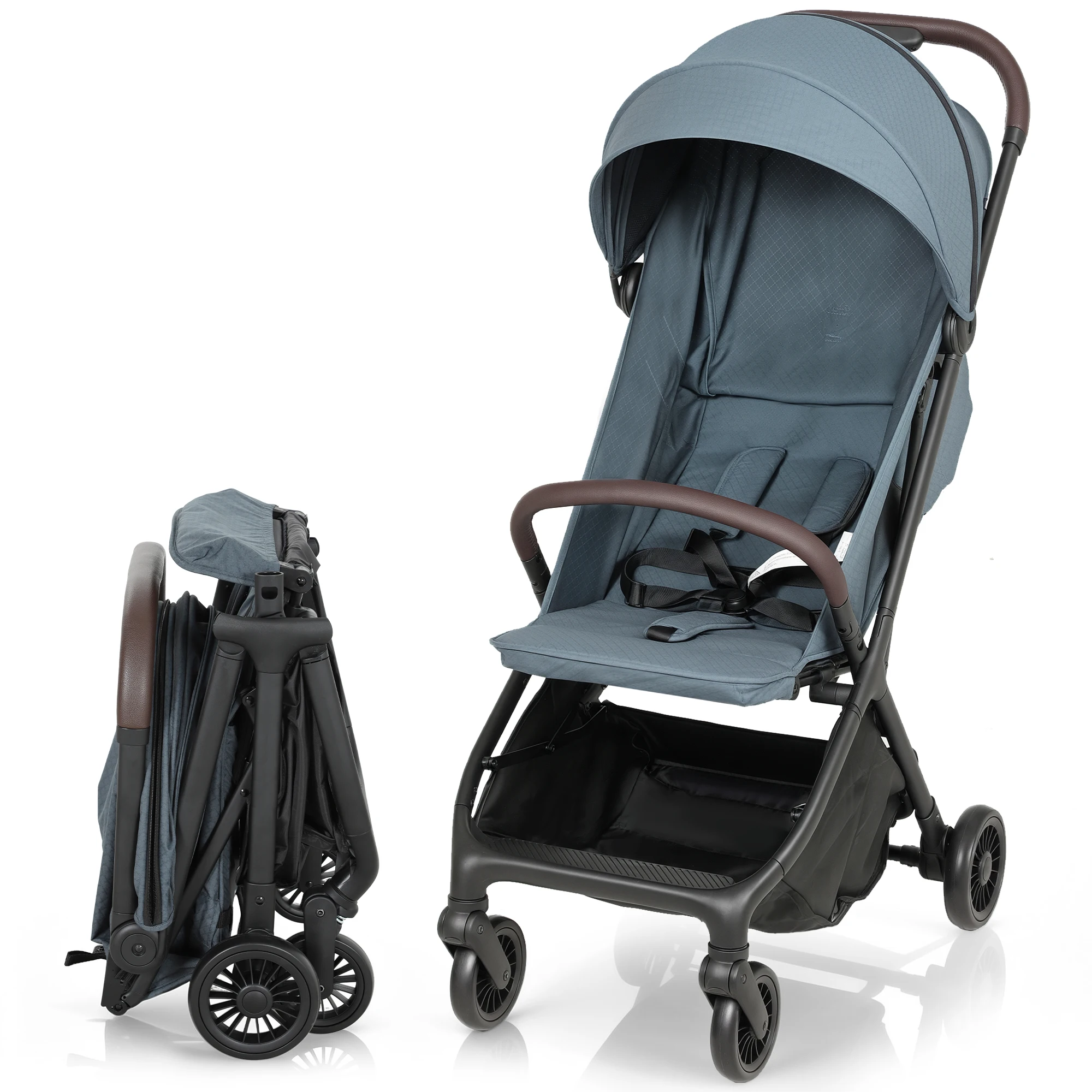 Aiyaplay Lightweight Stroller with Reclining Backrest 15 kg Dark Blue