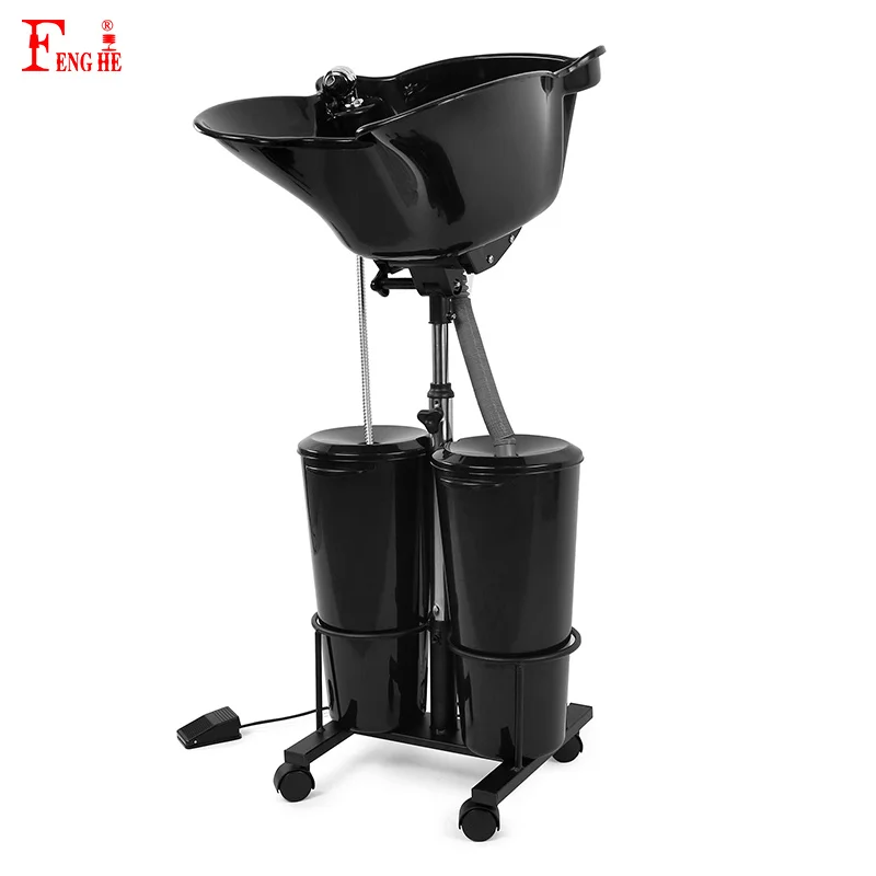 Professional Salon furniture adjustable  portable hair shampoo basin bowl sink with wheels