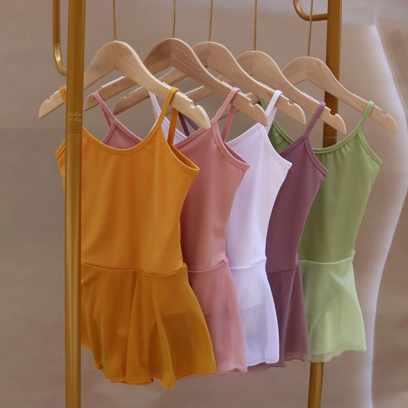 الأطفال فستان الباليه الصيف ملابس رقص الفتيات فساتين الرقص الاطفال الجمباز الباليه ثياب ممارسة الزي الفتيات الملابس