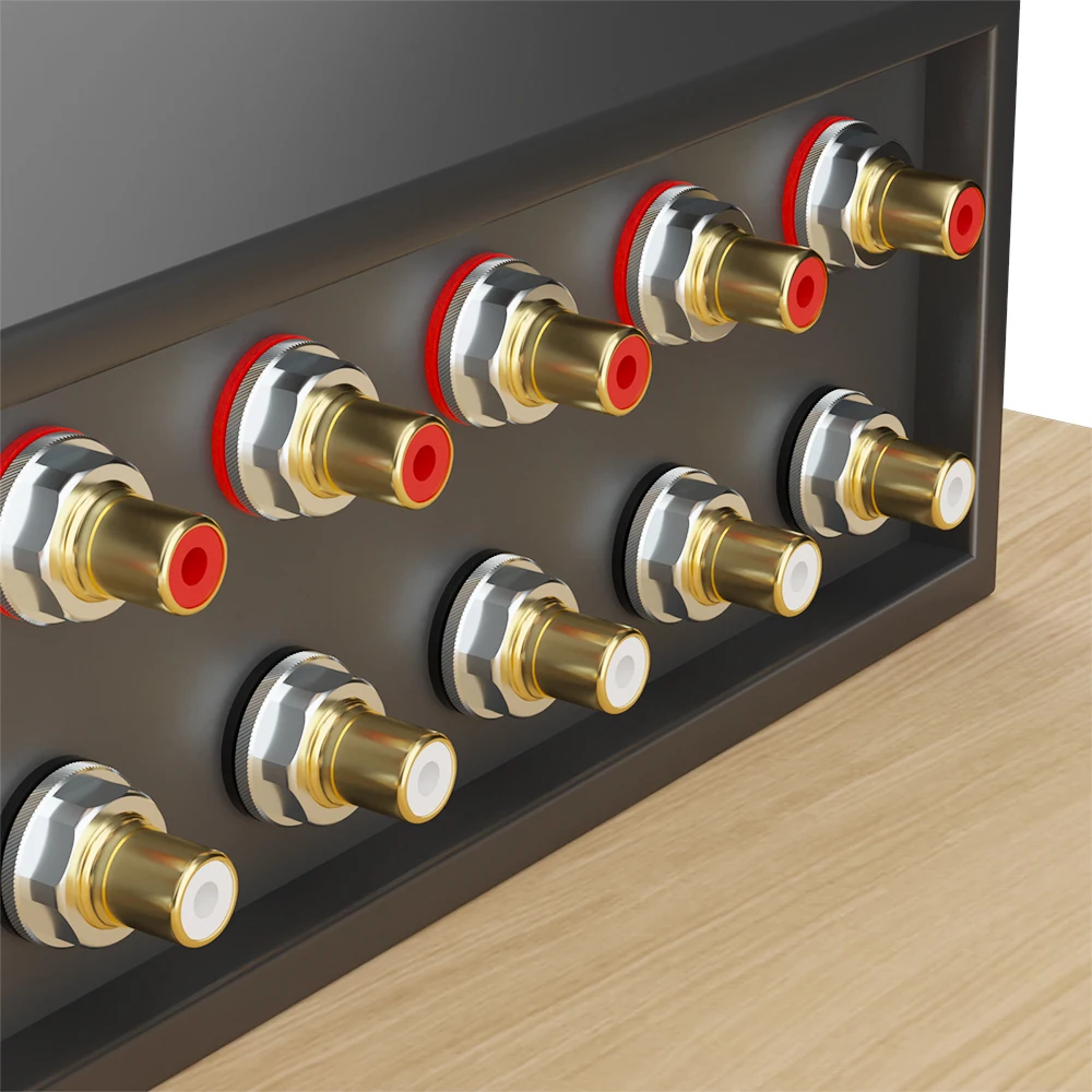 Monosaudio C401R/G RCA-Buchsen aus reinem Kupfer, Anschlussgehäuse, reines Kupfer, Gold/Rhodium, verfügbare Isolations-Metallanschlüsse – Detail 8