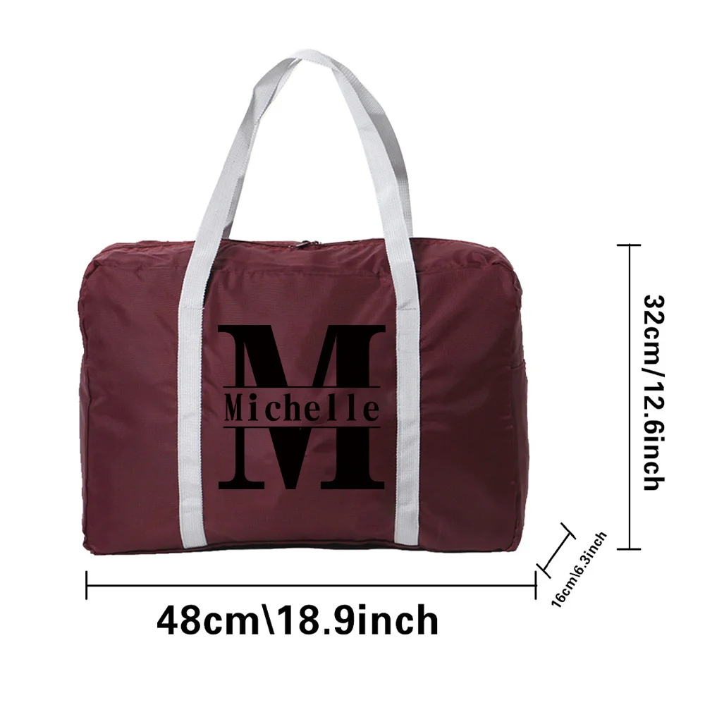 Personalized Customized Foldable Fashion Printed Travel Bag Waterproof Large-capacity Handbag Travel Storage Clothes Handbag.