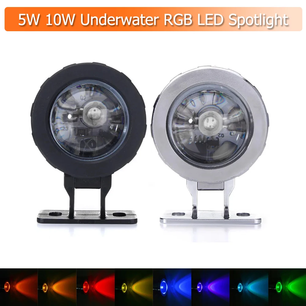 5w 10w Led Spotlight Rgb Light Bulb With Remote Control Ultra Bright Floodlight 12v Floodlights Underwater Waterproof Decoration