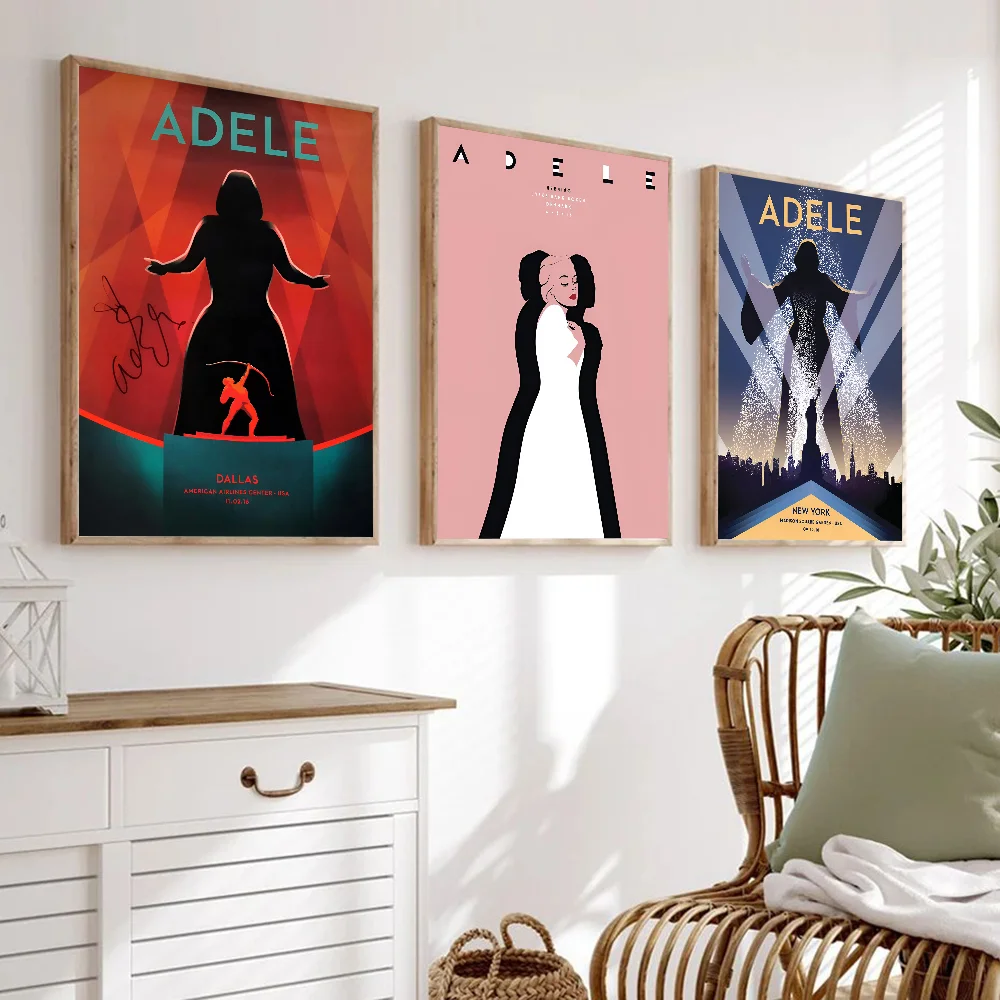 Singer Adele Poster Stickers Living Room Bedroom Entrance Cafe Wall Art Decoration Painting  Decor image 4