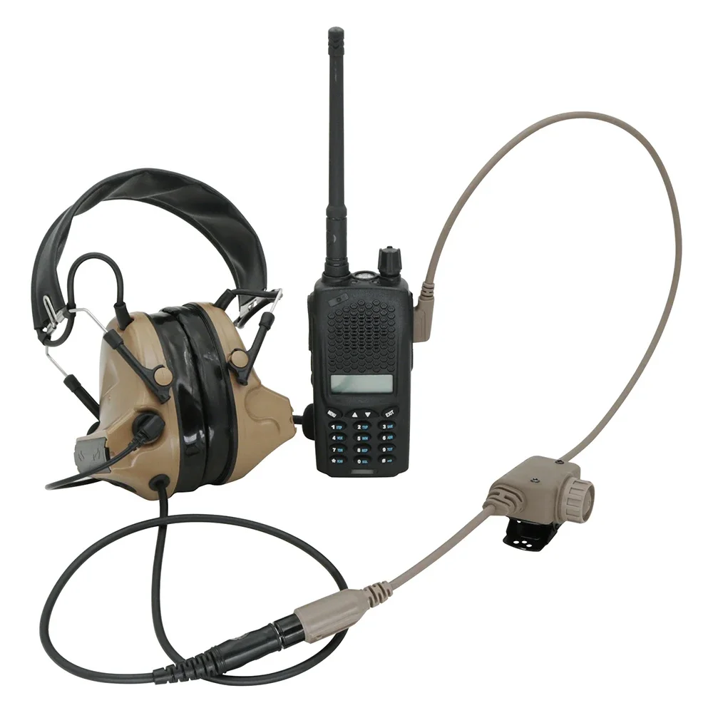 Compatible with standard 7.0mm jack tactical headset Compatible with Baofeng UV-3R UV-5R walkie-talkie,  KEN U94 PTT adapter