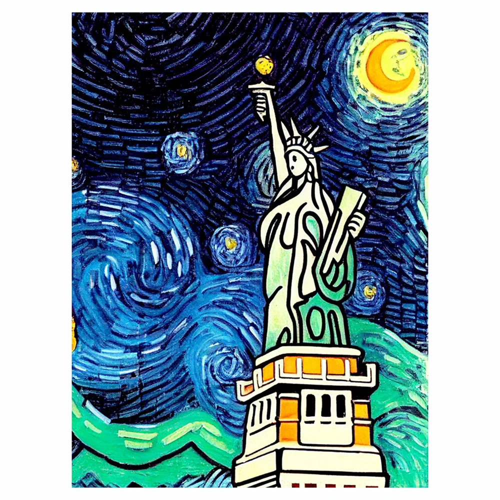 

Diamond Painting Van Gogh's Statue of Liberty Square/Round Rhinestone Hobby Crafts Mosaic Handmade Gifts Cross Stitch Home Decor