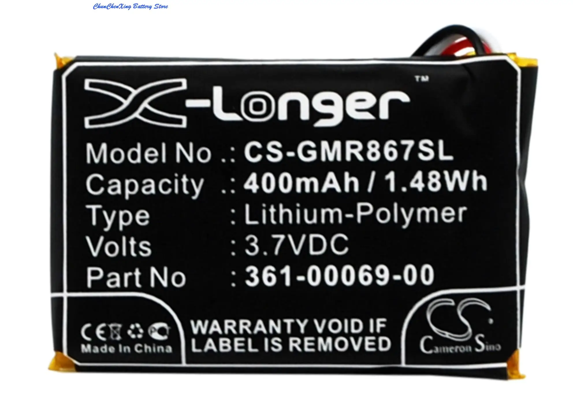

Cameron Sino 400mAh Battery 361-00069-00 for Garmin Barklimiter Deluxe, Delta Sport, Delta Training Collar, GAB102, GAD109