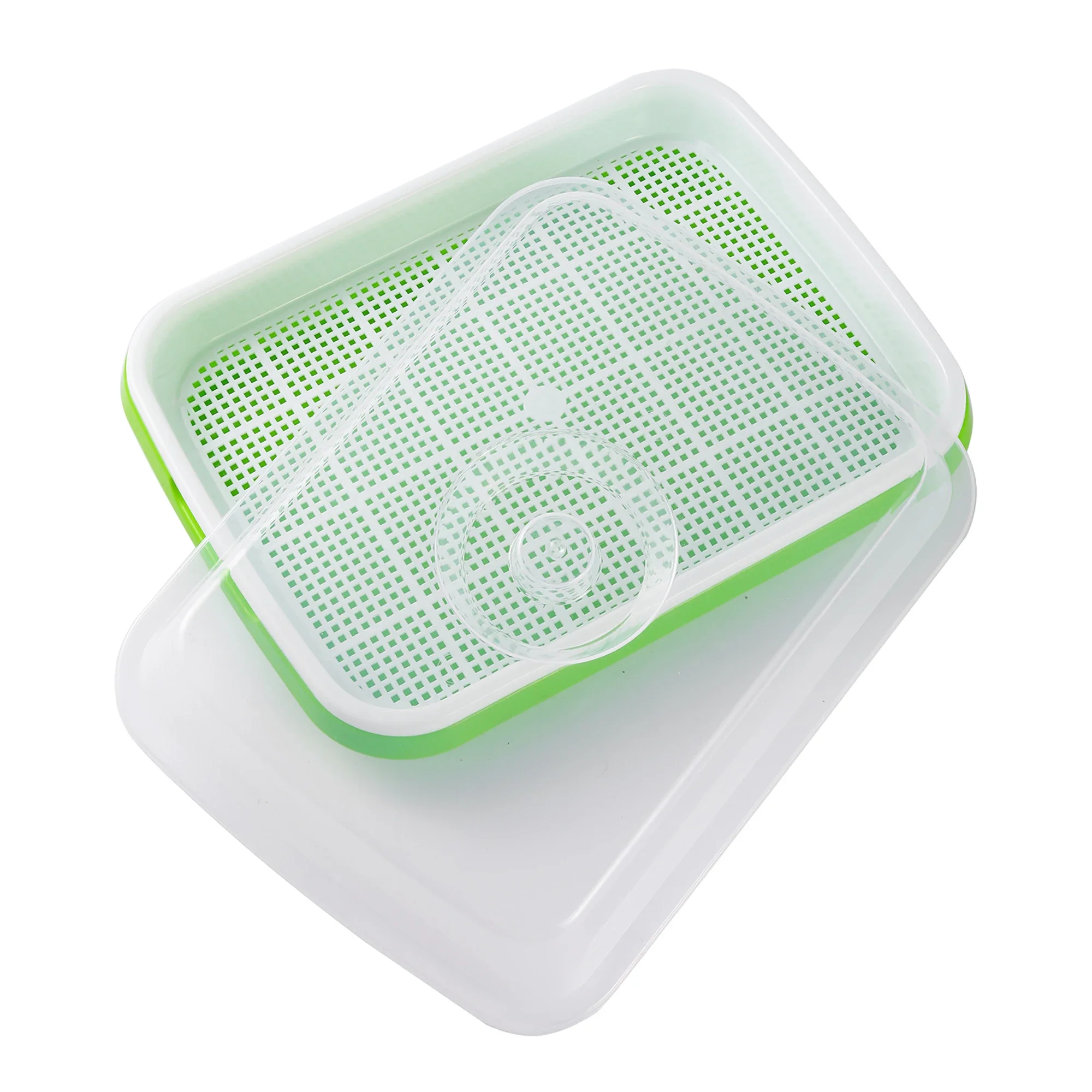 

1 Set Sprout Dish Growing Pot Hydroponic Seedling Vegetable Beans Seeding Pot Household Plants Germination Tray Nursery With Lid