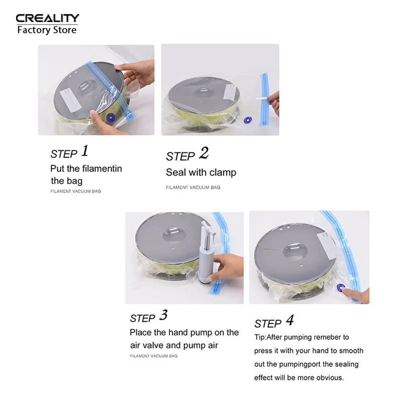 CREALITY 3D Printer Filaments Vacuum Storage Bag PLA/ABS/TPU Filament Dryer Safekeeping Humidity Resistant for 3D Filament