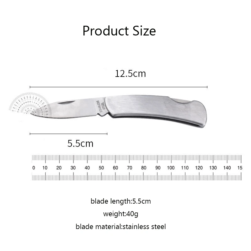 Stainless Steel Kitchen Knife Folding Fruit Knife Peeling Knives Boning Cutter Outdoor Camping Peeler Tool