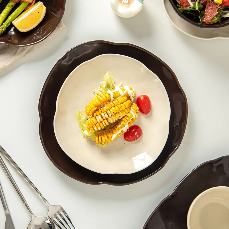 مجموعة سلطانية وطبق للكريمات المزججة بالألوان ، أوعية أرز منزلية فرنسية ، طبق خضروات ، أكواب قهوة مخصصة ، جديدة ، #1