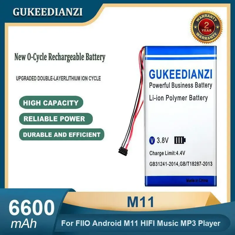 

High Capacity 6600mAh M11 Music Player Battery For FIIO Android M11 HIFI Music MP3 Player