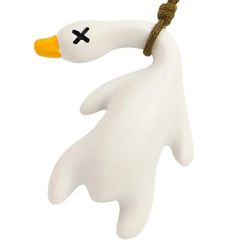 Hanging Car Duck Ornament Car Interior Decoration Swinging Cartoon Cute Roast Duck Decors For Auto Rearview Mirror Pendant