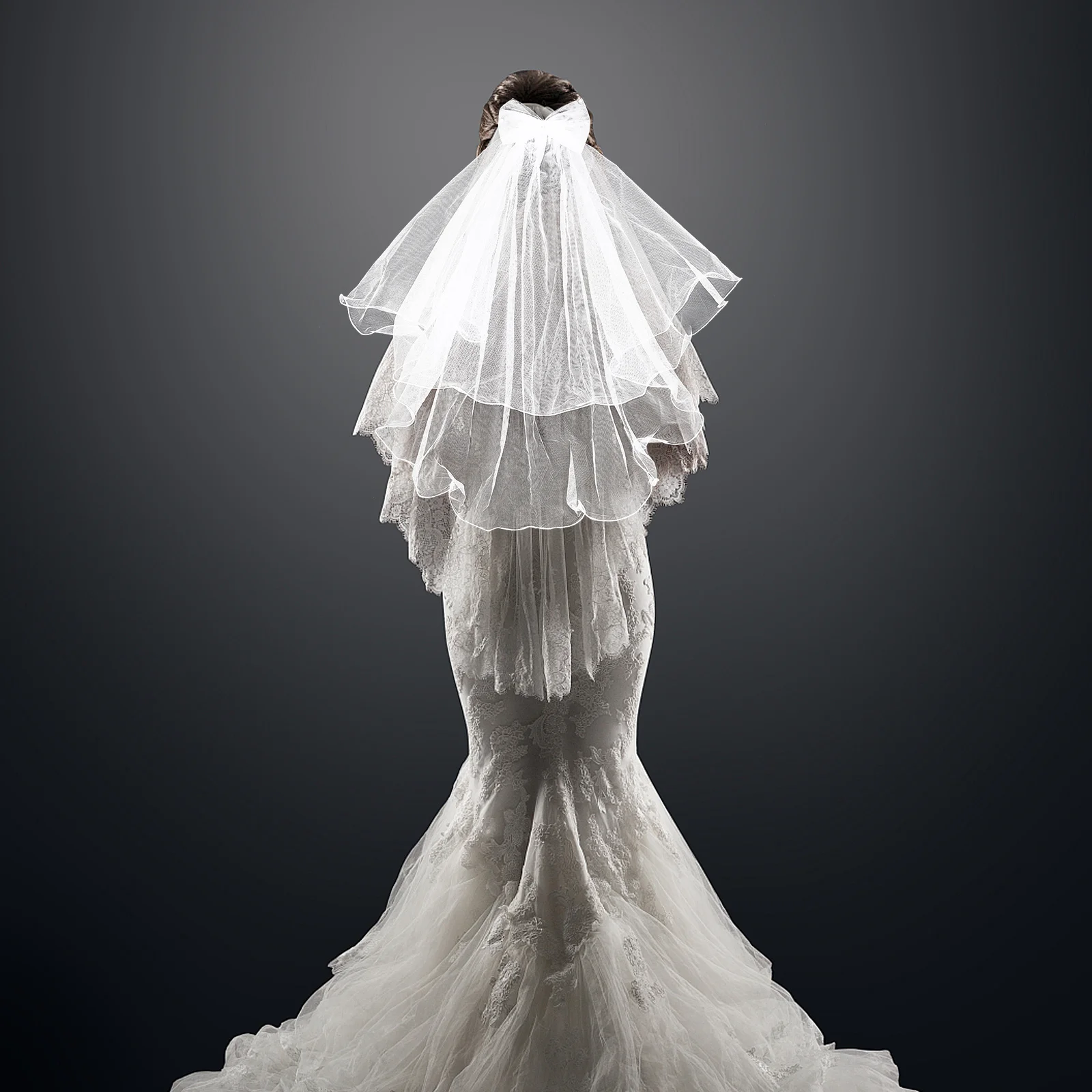 

Kids Wedding Veil Delicate Premium Soft Decorative Bridal Veil Eye-Catching Comfortable Children Hair Accessory for Special Day