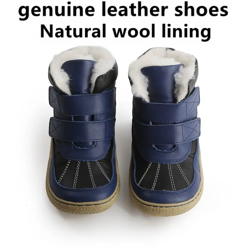 COPODENIEVE Top Brand Barefoot Genuine Leather Baby Toddler Girl Boy Kids Shoes For Fashion Winter Snow Boots