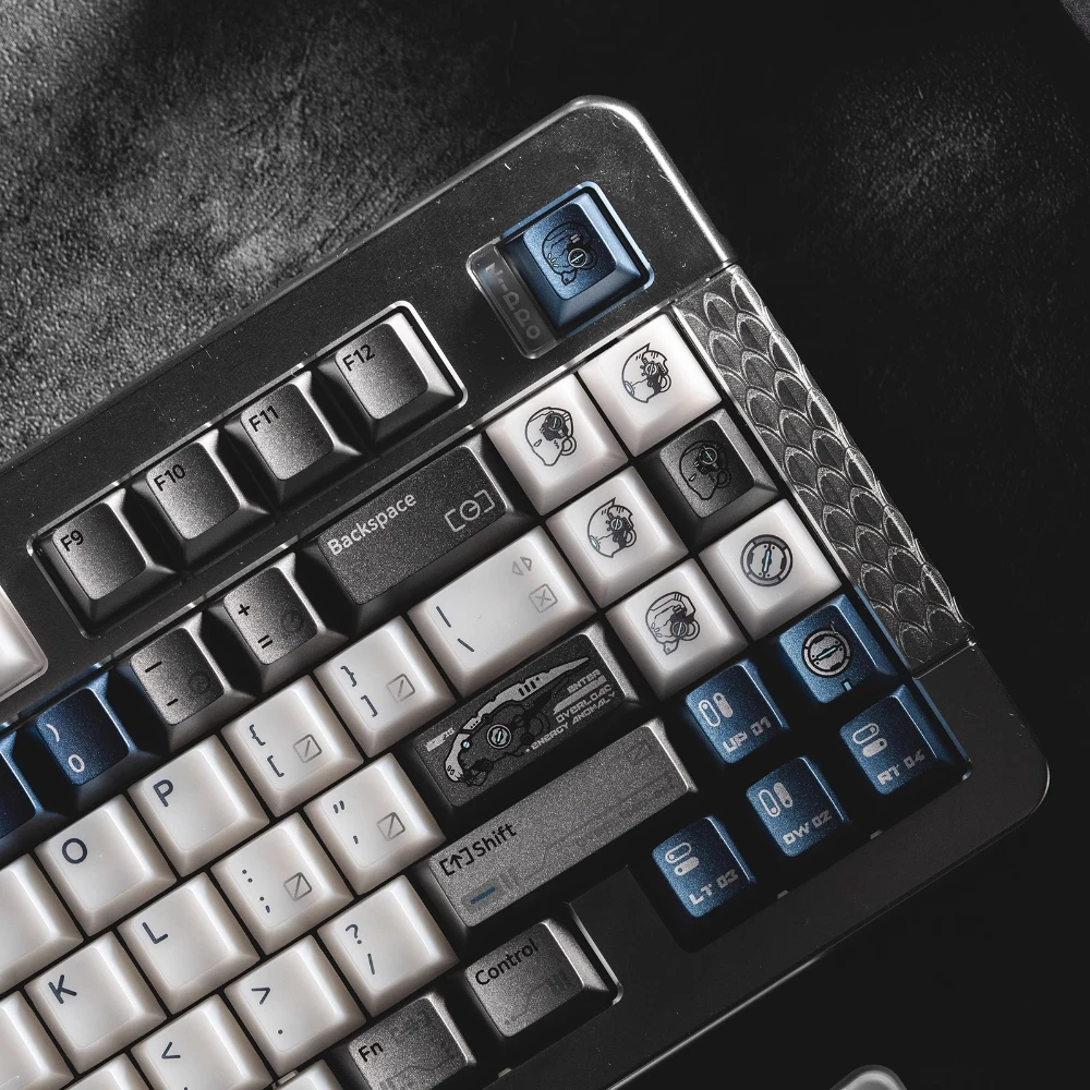 178 Keys Overload Theme Keycap Cherry Profile PBT+PC Metallic Texture Misty Transparent Keycaps for Gaming Mechanical Keyboard