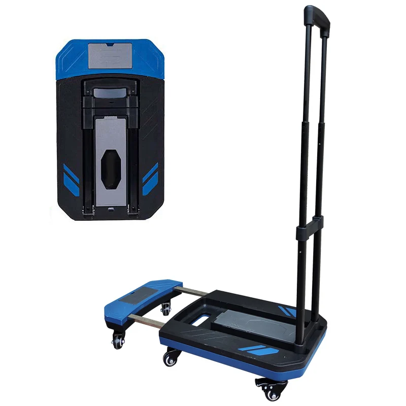 Hand Carts Trolleys Retractable Small Foldable Flatbed Transport Cart Portable Hand Cargo Cart Material Handling Tools