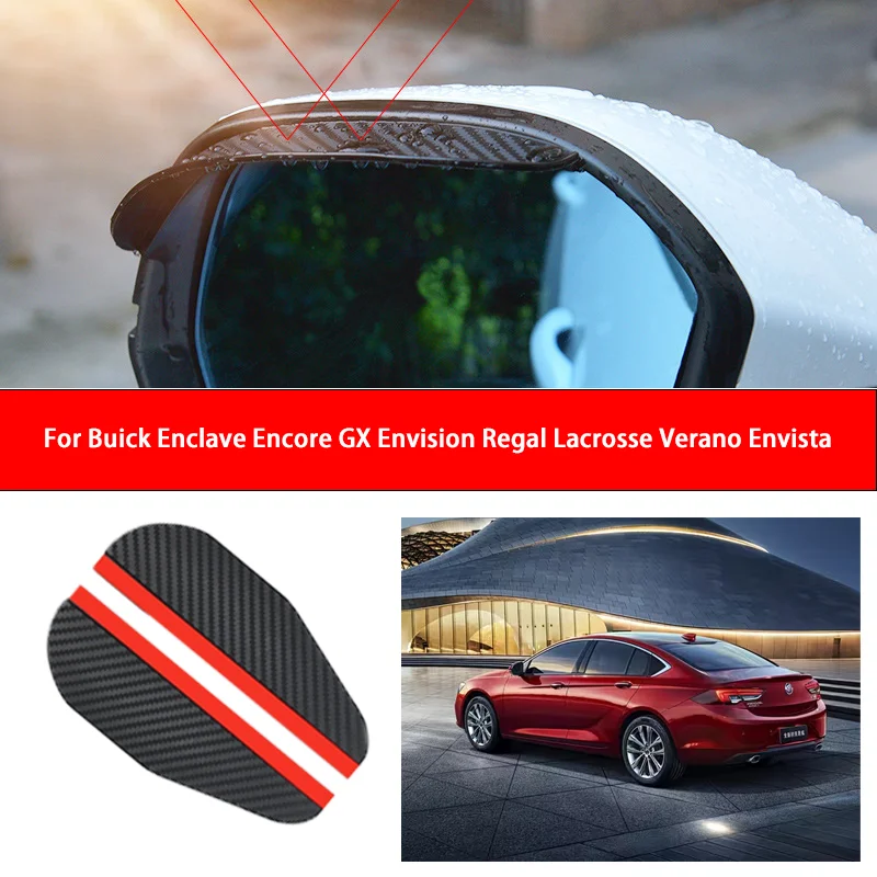 

For Buick Enclave Encore GX Envision Regal Lacrosse Verano Envista Carbon Fiber Rearview Mirror Rain Visor