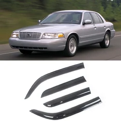 For Ford Crown Victoria 1998-2011 Auto Black Tinted Car Side Window Visor Guard Vent Awnings Shelters Rain Guard Door Ventvisor