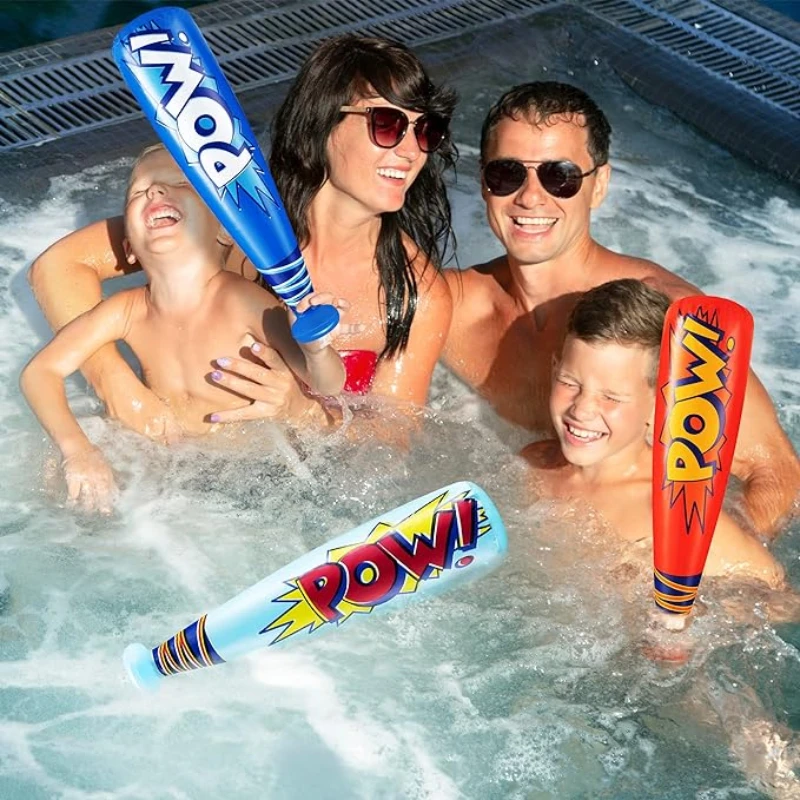 12pcs Pow Inflatable Baseball Bats Oversized Inflatable Toy Bat Cheerleading Cheering Sticks Carnival Prizes Goodie Bag Favors