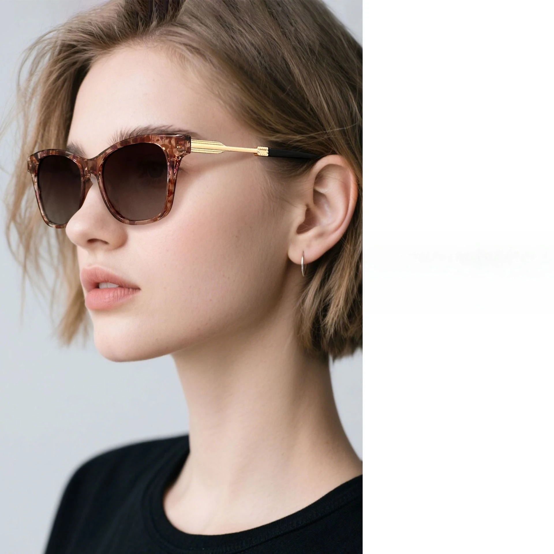 

Rectangle Cat Eye Polarized Sunglasses Women UV400 TR90 Temples For Street Fashion Daily Wear Trendy Eyewear vintage