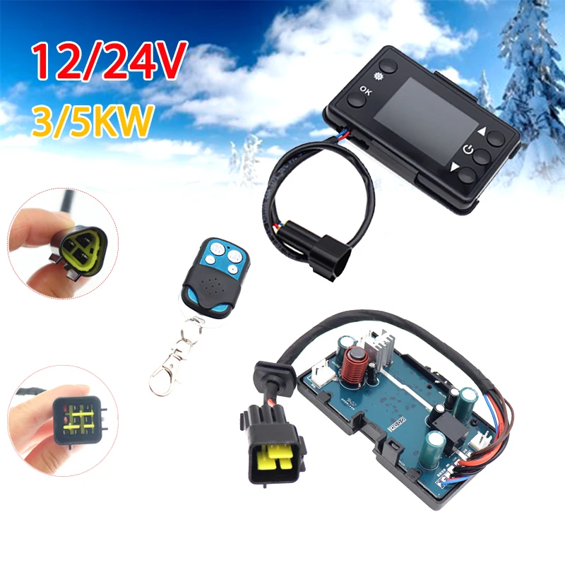 12V 24V Diesels Air Heater LCD Monitor Switch + Remote Control + Control Board Motherboard For Car Parking Heater Controller