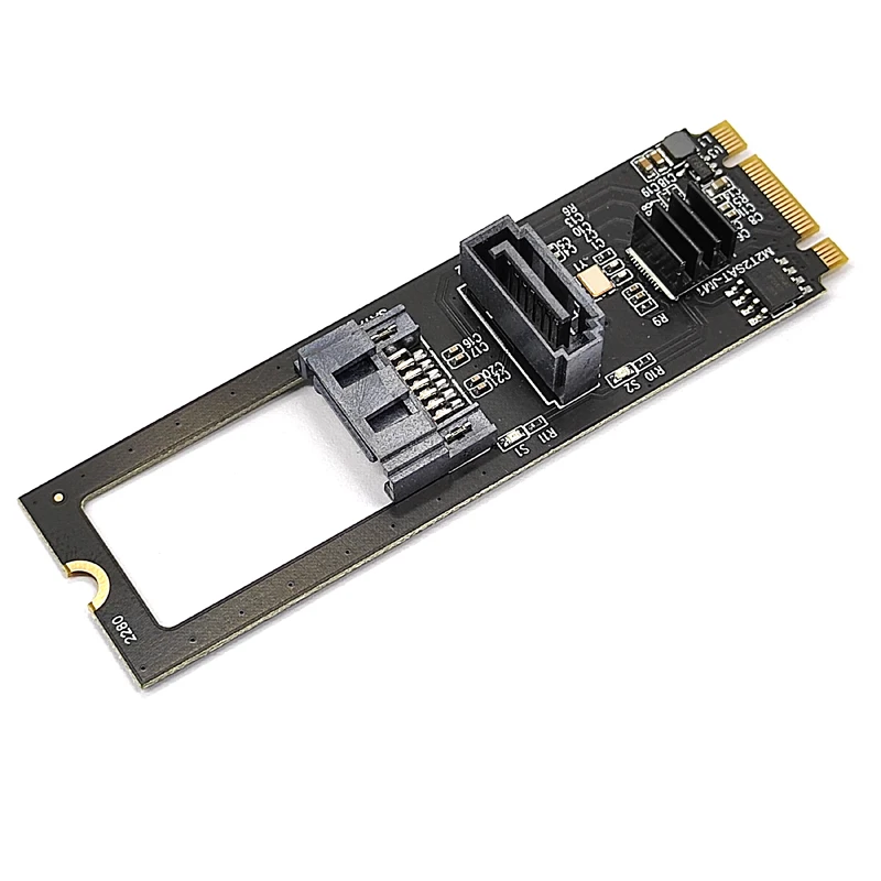 Tarjeta elevadora NVME a controlador SATA Dual M.2 NVME a SATA3.0 6G convertidor de unidad de disco duro M.2 Key-M PCIE NVME a SATA JMB582 Chip