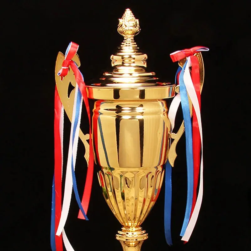 Customized Sports Champions Metal Trophy Contest Commercial Covered Souvenir Cup Big Universal Trophy Home Decoration Awards 1Pc