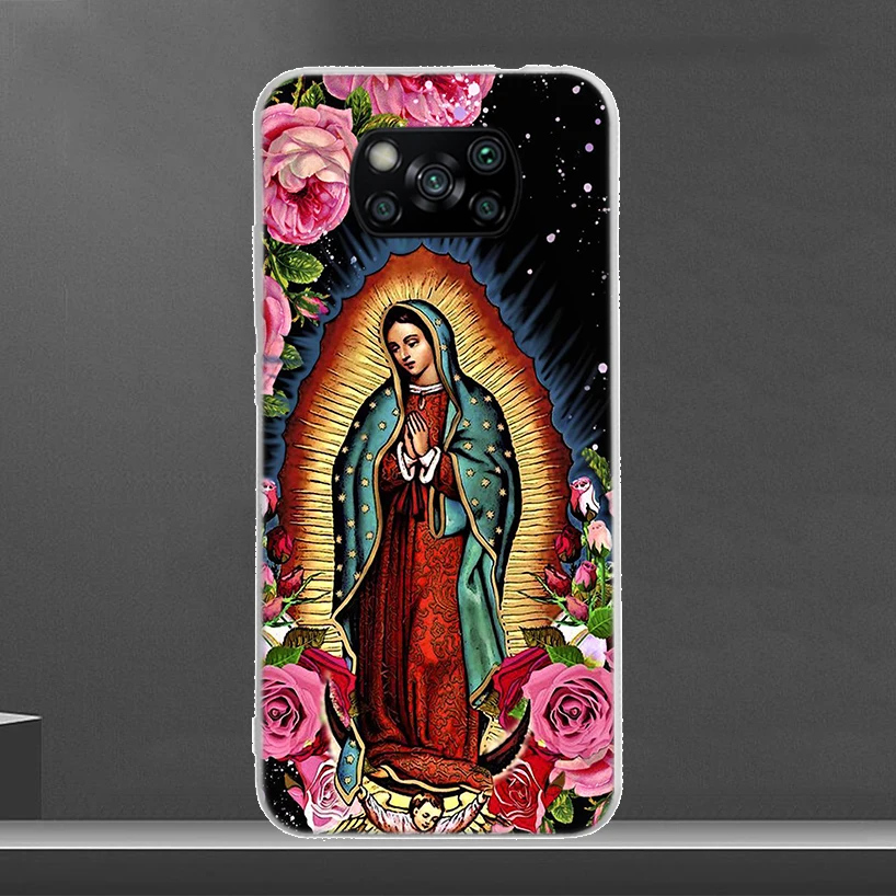 Etui na telefon Virgin De Guadalupe Virgen Mary do Xiaomi Poco X3 Nfc X5 X6 Pro F6 F5 F4 F3 F2 F1 X4 GT M5 M5S M4 M3 Luxury Soft Coq