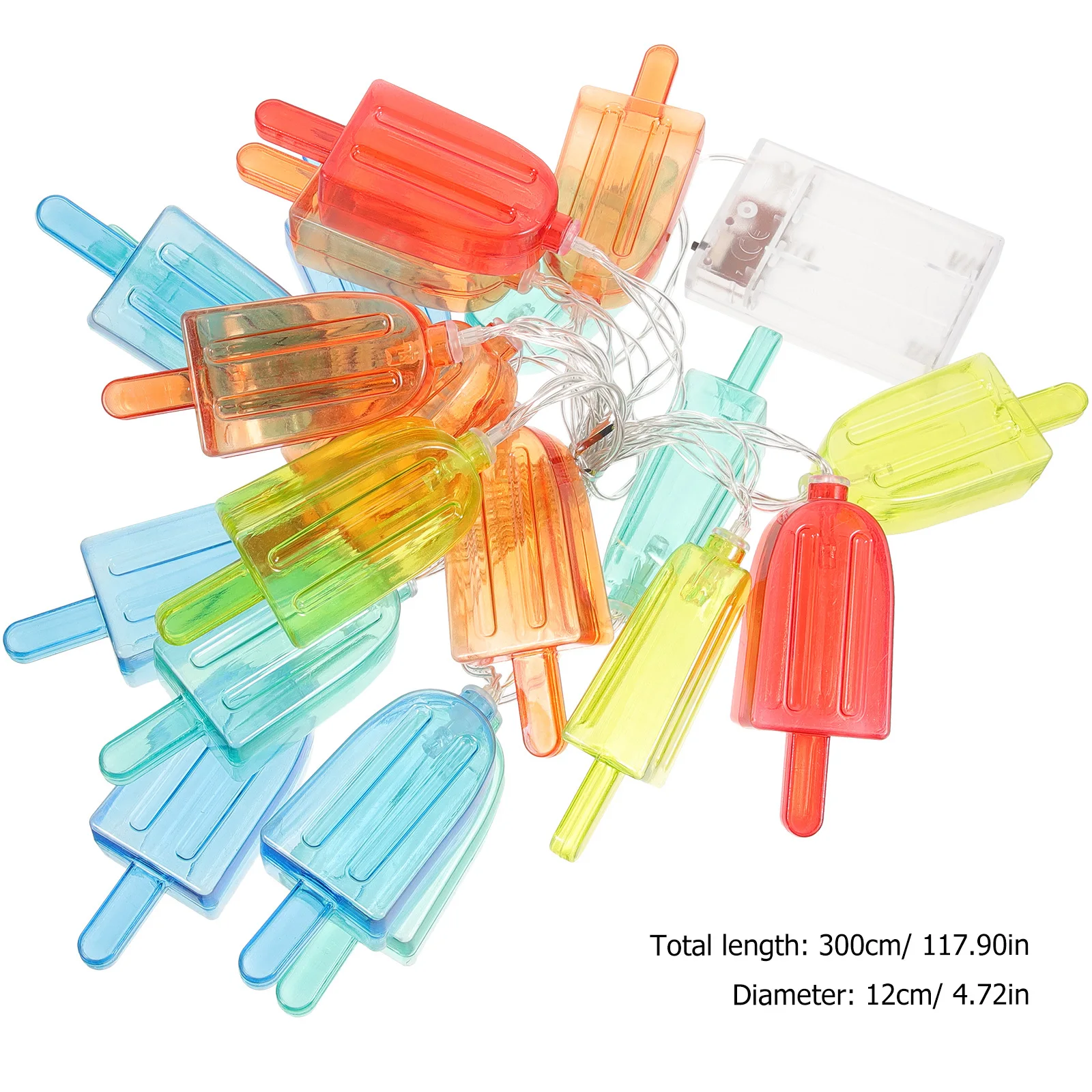 احتفالي الآيس كريم ضوء ديكور البلاستيك قلادة لحديقة ديكور المنزل حفلة تخطيط الدعامة سلسلة ضوء الآيس كريم المعلقات #6