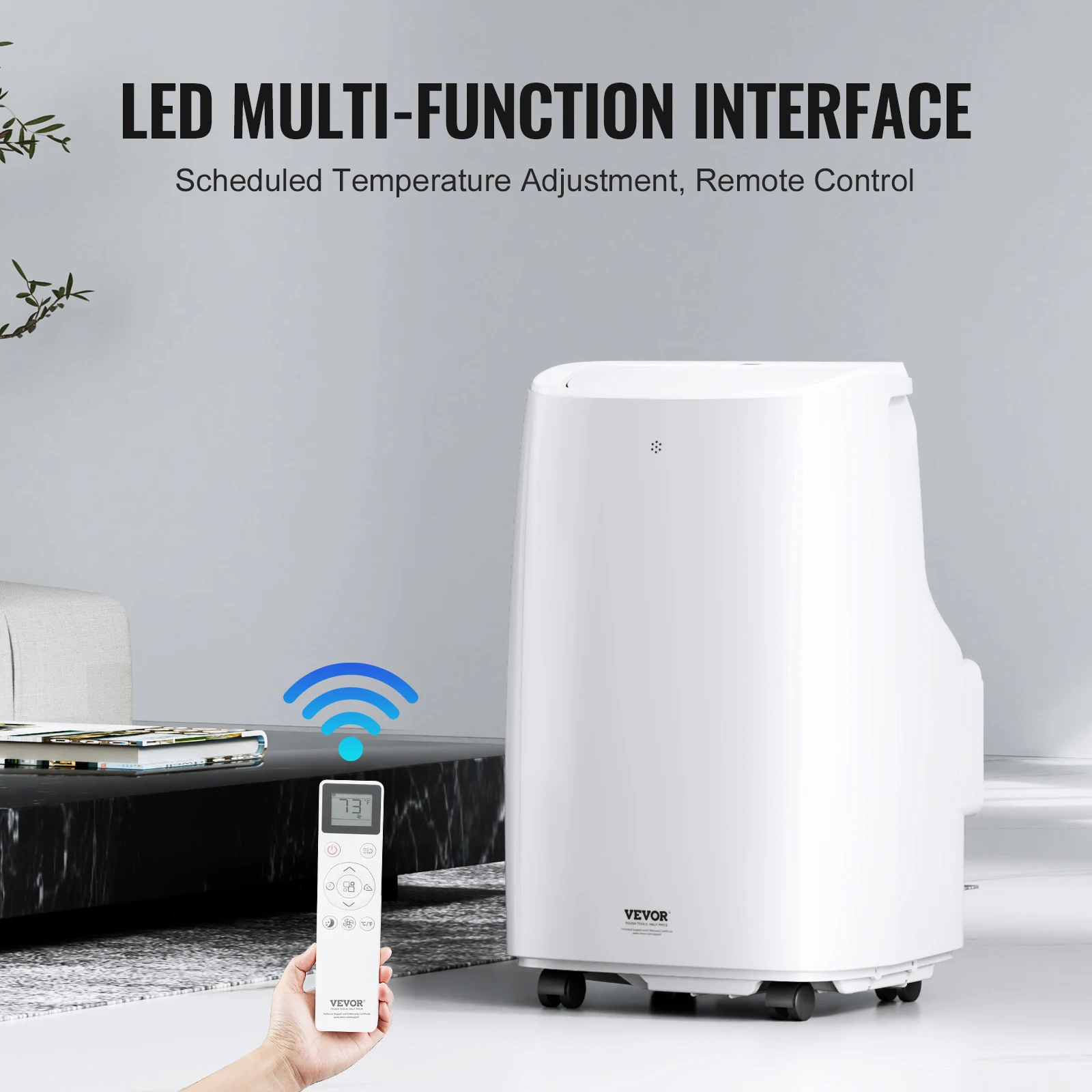 12000 BTU Portable Air Conditioner 3-in-1 for 550-700 Sq Ft Cool Dehumidifier Fan Mode Home Office