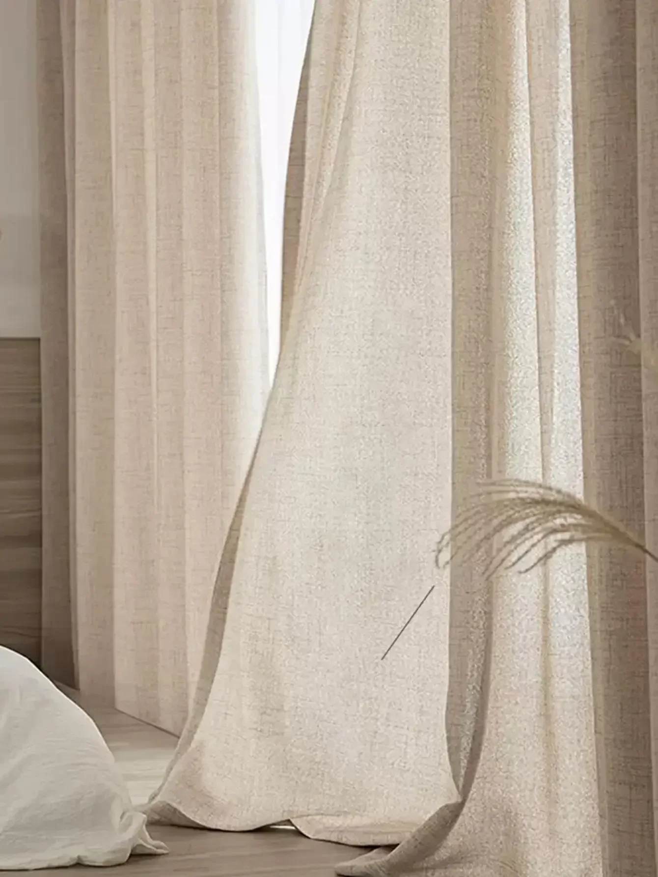 1 Stück verdickte Baumwollvorhänge im japanischen Stil für Schlafzimmer, Wohnzimmer, Leinen-Halbverdunkelungsvorhänge