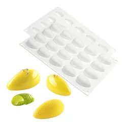 20 Cavity Shell Quenelle Design Silicone Cake Mousse Mold Pastry Tools Chocolate Muffin Dessert Pudding Baking Moulds Tray