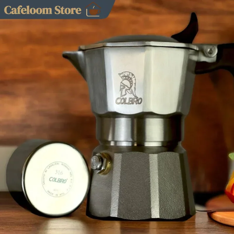 Colbro Moka-Kanne mit Doppelventil und Dreifachventil aus Edelstahl, Espresso-Kaffeemaschine für Herdplatte, geeignet für Zuhause, Outdoor und Camping