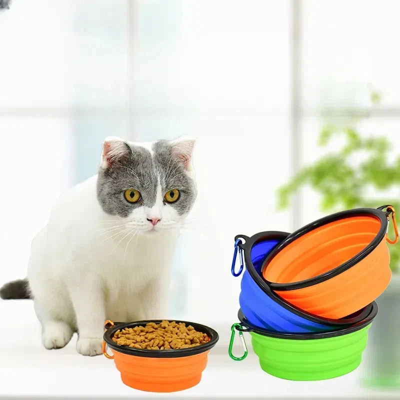 Collapsible TPE Dog Bowl Pet Feeder Cat Foldable Bowl Travel Feeder Collapsible Pet Bowl for Dog