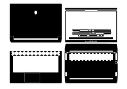 Pre-cut 1xTop+1xPalmrest+1xScreen Bezel+1xBottom Skin Sticker Cover For Alienware 15 M15 R7 R6 R5 R4 R3 R2 AW15R2 AW15R3 AW15R4