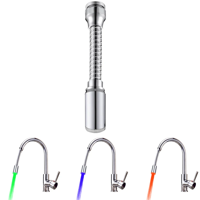 7 Color LED Light Change Faucet Shower Water Tap  No Battery Aerator