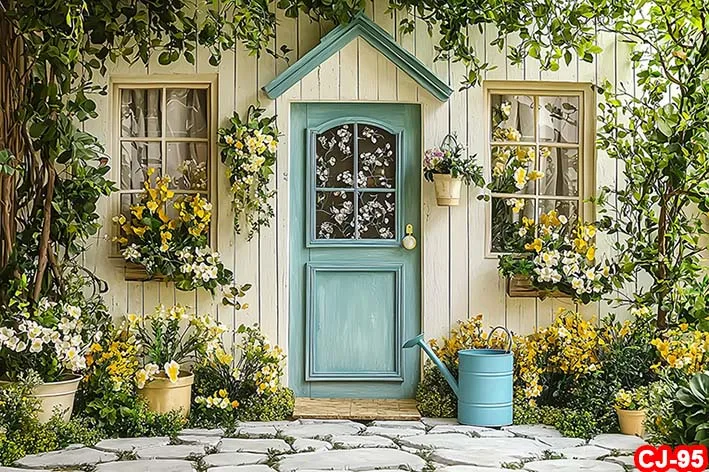 용수철 부활절 배경 꽃 나무 문짝 계란, 행복한 부활절 사진 배경, 어린이 초상화 생일 파티 장식, 사진 소품