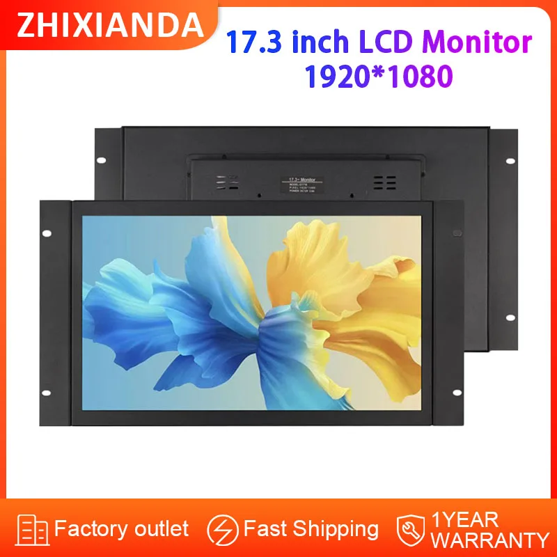

17.3 inch 1920*1080 Widescreen LCD Non/Resistive/Capacitive Touch Screen Display Metal Case Open Frame Monitor for Industrial