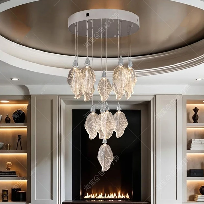 Modern home decoration duplex building chandelier, staircase chandelier, living room chandelier, indoor lighting