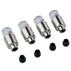 4pcs Car Tire Tyre Wheel Lights Dust Stem Air Valve Cap Stem LED Light Cover Accessory Auto Shining For Motorcycle Bike Car