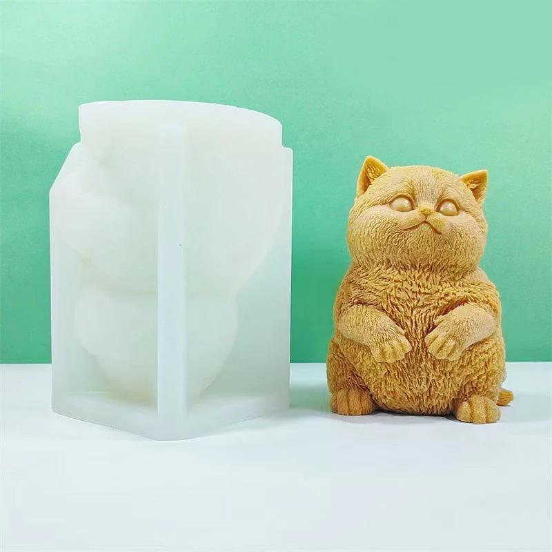 

Big Fat Cat Candle Silicone Mold Standing Cat Candle Mold DIY Handmade Aromatherapy Plaster Epoxy Resin Making Mould Home Decor