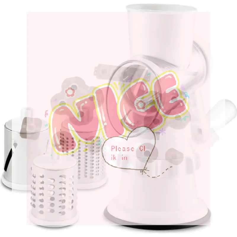 【BA】Manual Rotary Cheese Grater 3 Interchangeable Stainless Steel Blades Strong Suction Base Kitchen Prep