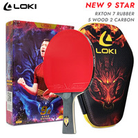 LOKI 9 Star Table Tennis Racket Brand New Professional Ping Pong Paddle Bat, RXTON 7 Sticky Rubber, 5 Wood 2 Carbon Blade