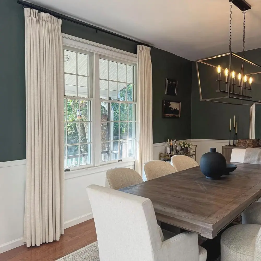 Lin Blend 95 rideaux occultants avec 20 crochets, 40 larges, idéaux pour la maison, naturel (paquet de 2)