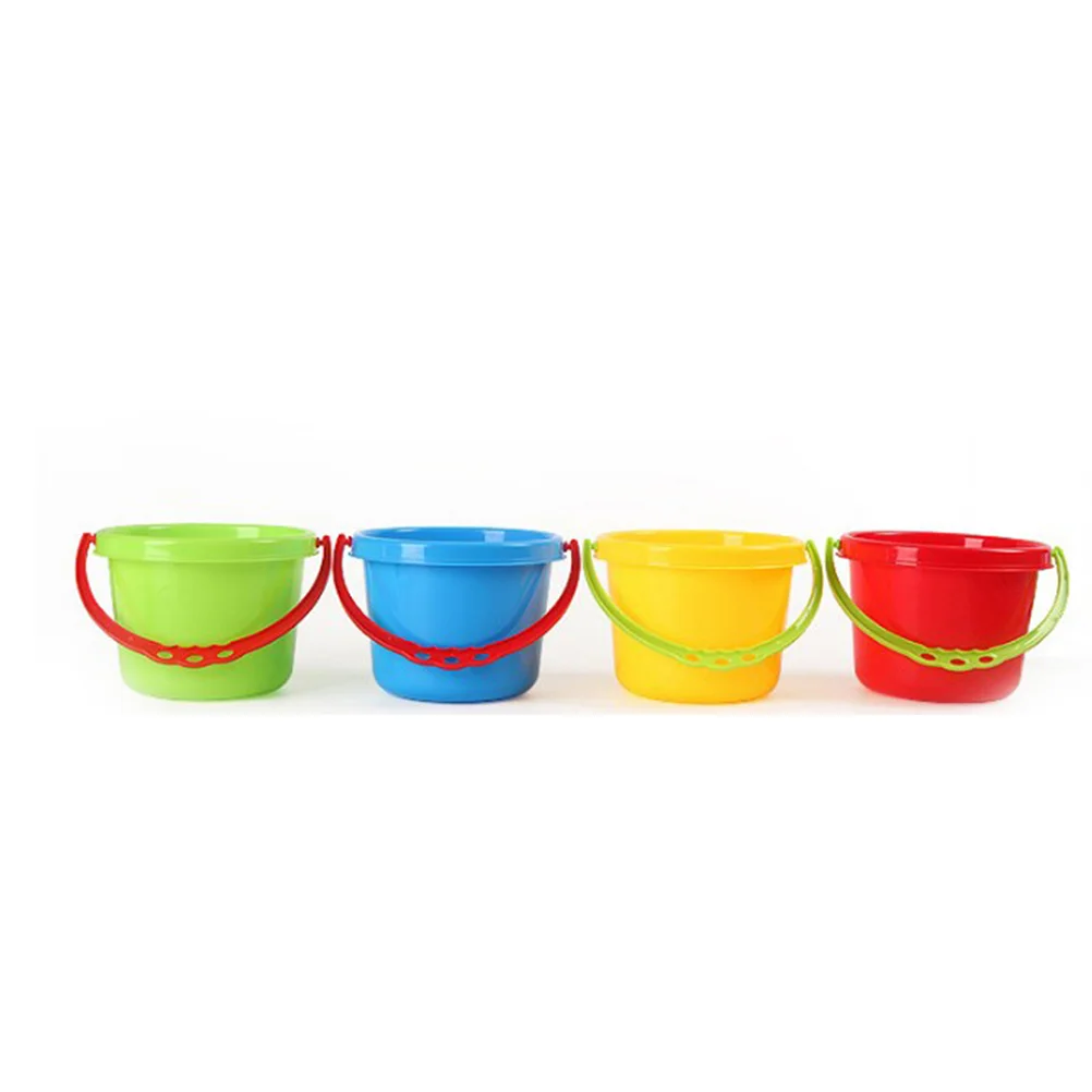 4 Pcs Socialization Toys for Kids Beach Sand Buckets Portable Imagination Children Childern Random Color