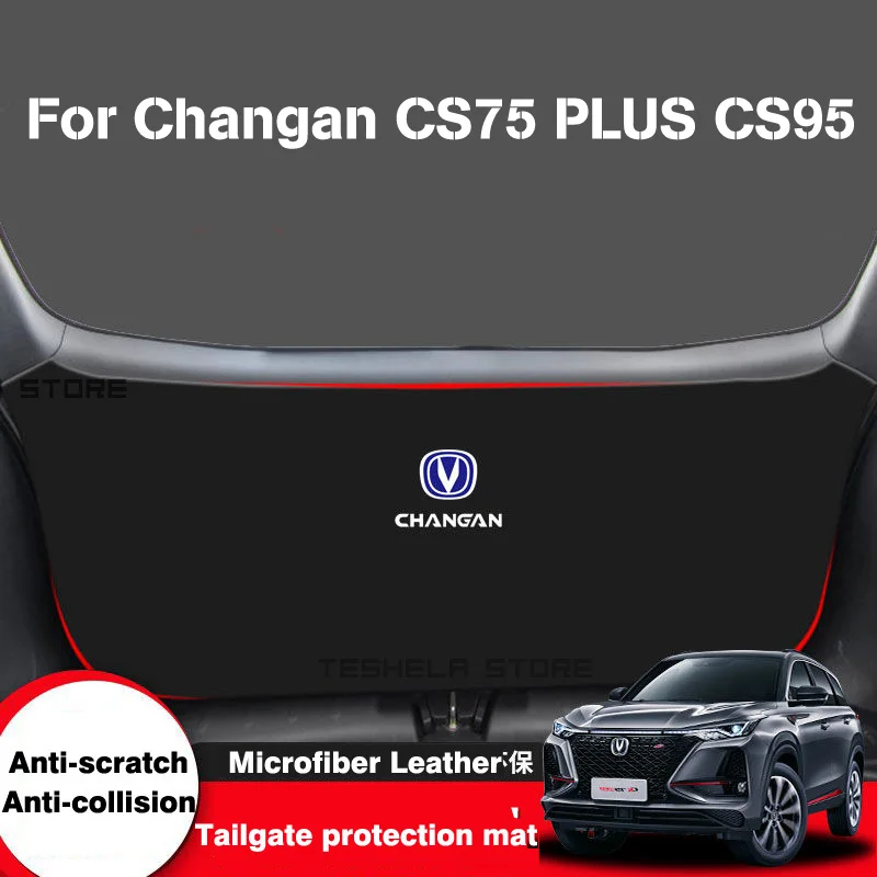 For Changan CS75 PLUS CS95 2022 2023 Trunk Leather Protective Anti-dirty Pad Car Trunk Tailgate Protection Pad Accessor