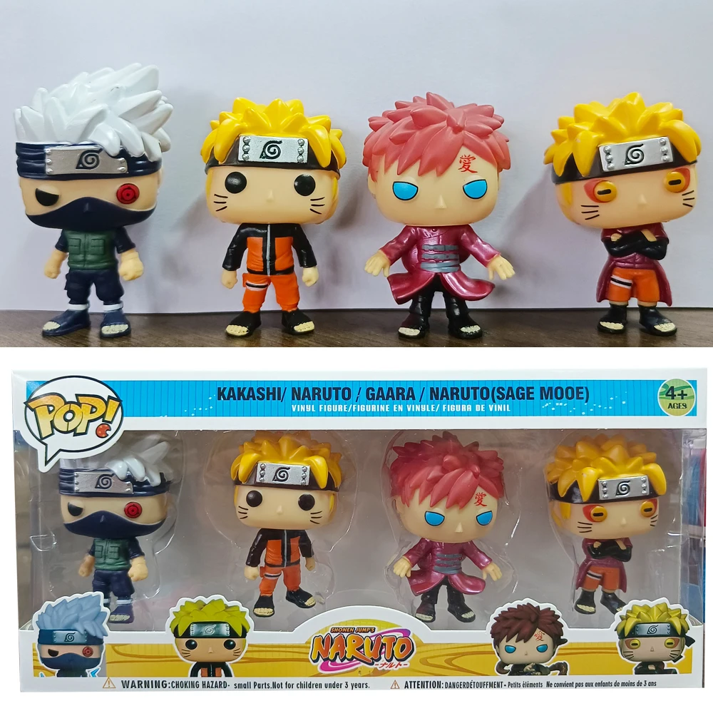 HOT 4Pcs Funko Pop NARUTO Anime Figure Toy Pvc Model Doll Collectible Action Figuras Bluey Kids christmasBirthday Gift Toy