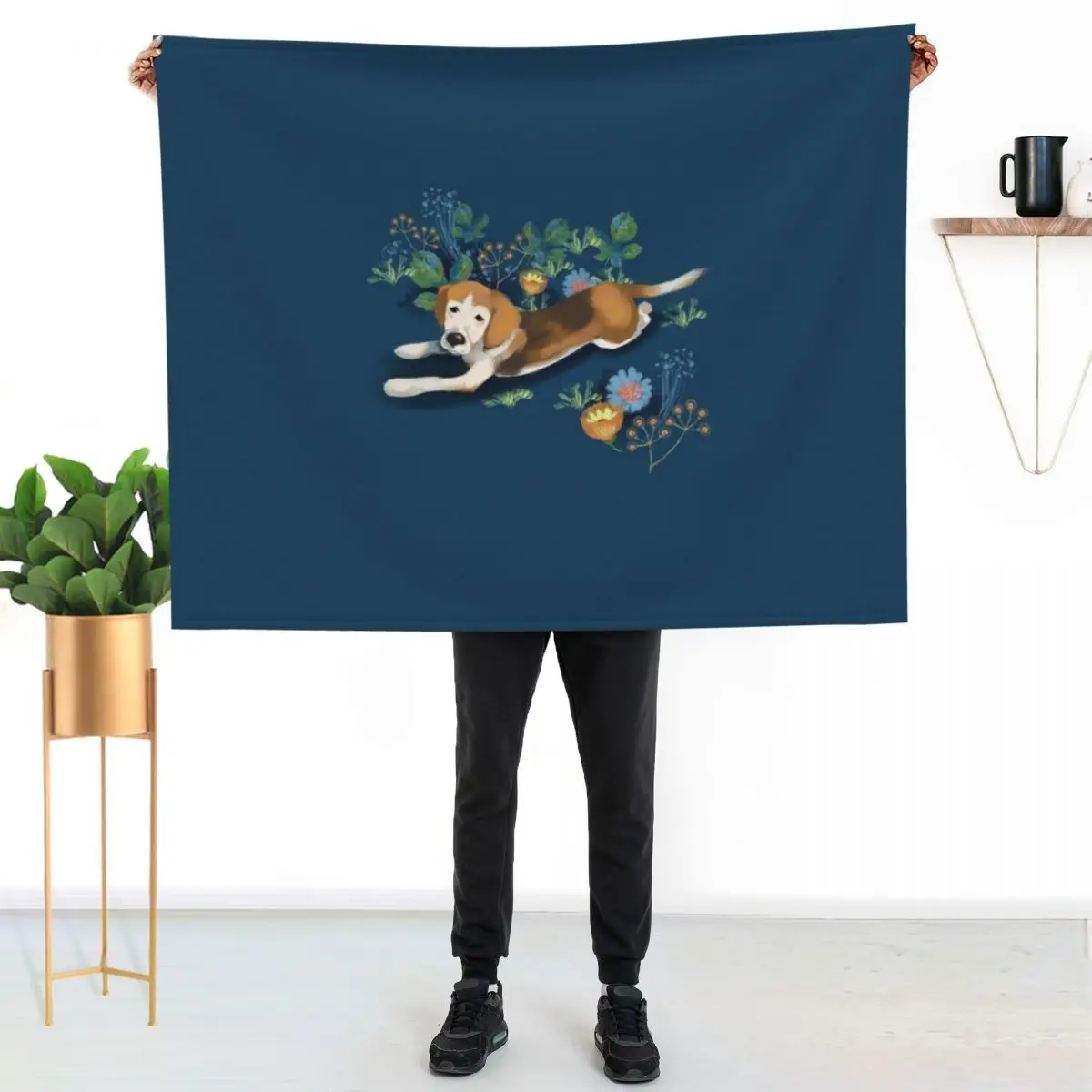 Adorable beagle art with flowers Throw Blanket Thin Camping warm winter Polar For Decorative Sofa Blankets