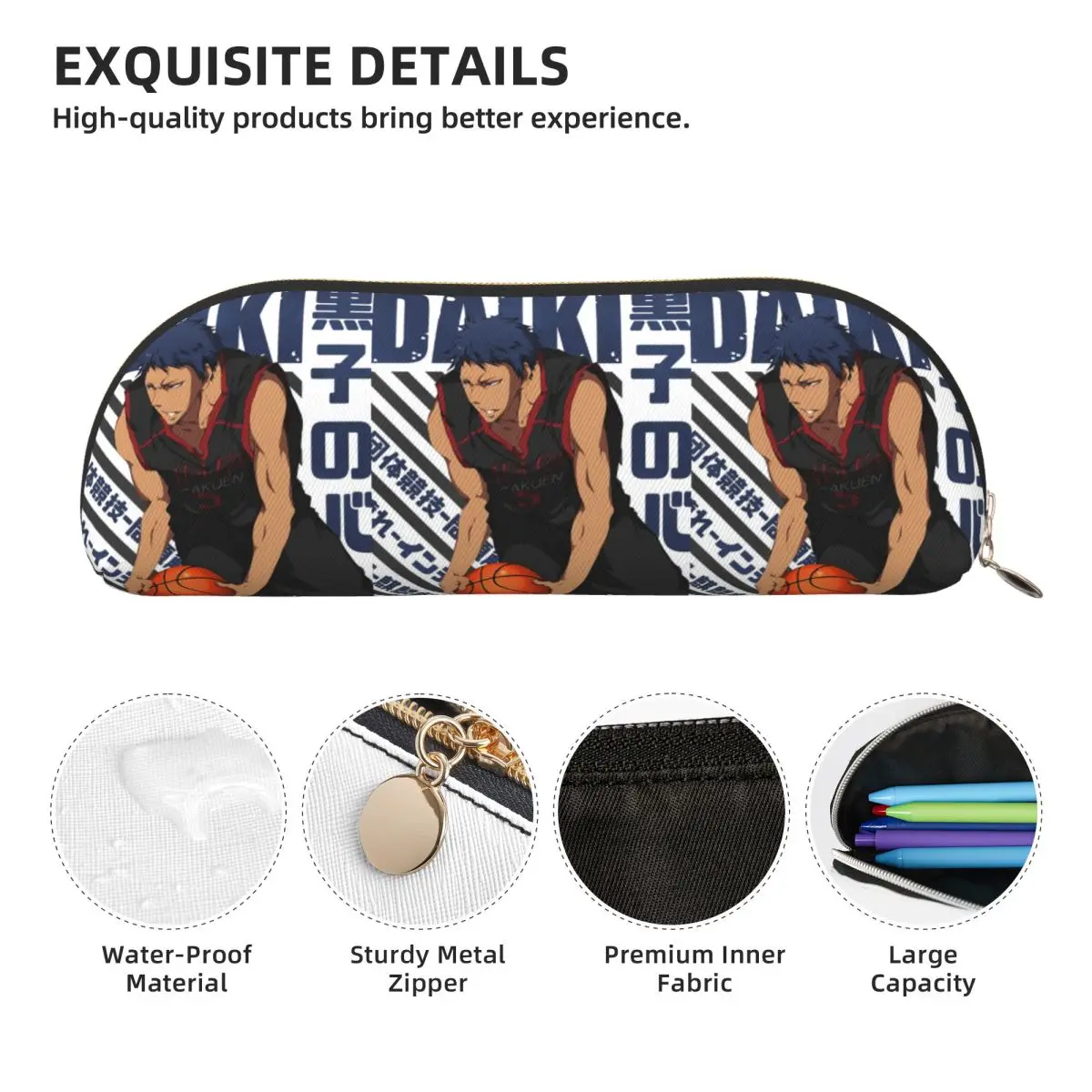 Harajuku Basketball Kuroko No Basket Basuke Kaijo Pencil Case Pen Holder Big Capacity Pen Box Pencil Bag for Students Gifts